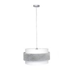 Suspension argent ii avec triple abat - jour en lin diamtre 40cm