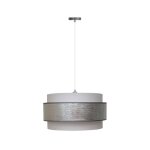 Suspension argenté à triple abat - jour en lin, diamètre 40 cm Suspension argenté à triple abat - jour en lin, diamètre 40 cm