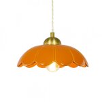 Suspension en cramique avec son quipement en textile et mtal orange