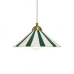 Suspension en c�ramique avec son �quipement en textile et m�tal vert