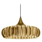 Suspension c�ne h80cm metal abat - jour m�tal dor�