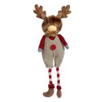 Suspension figurine de no�l gar�on en r�sine rouge et marron h33