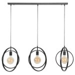 Suspension industrielle 3 lampes en métal gris vieilli l130cm Suspension industrielle 3 lampes en métal gris vieilli l130cm