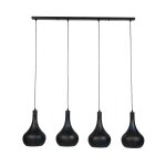 Suspension industrielle 4 lampes coniques 130x150 cm en mtal