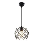 Suspension luminaire plafonnier 27 métal noir d23, 5x60 cm Suspension luminaire plafonnier 27 métal noir d23, 5x60 cm