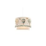 Suspension luminaire plafonnier enfant abat jour beige 30x20 cm