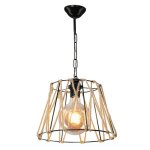 Suspension luminaire plafonnier p 27 noir - beige 30x54cm Suspension luminaire plafonnier p 27 noir - beige 30x54cm