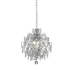 Suspension lustre 3xe14 chrome et transparent
