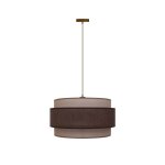 Suspension marron à triple abat - jour en lin de 40 cm de diamètre Suspension marron à triple abat - jour en lin de 40 cm de diamètre