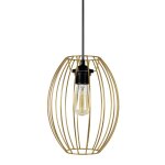 Suspension melonh85cm metal abat - jour mtal or