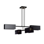 Suspension en métal avec 4 abat - jour rectangulaires noirs Suspension en métal avec 4 abat - jour rectangulaires noirs
