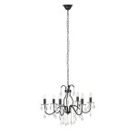 Suspension m�tal 6 lumi�res noire