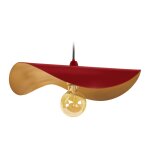 Suspension m�tal, rouge , h65xd 40x p 40cm