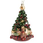 Suspension de noël sapin en verre vert, rouge et doré Suspension de noël sapin en verre vert, rouge et doré