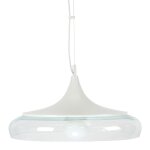 Suspension ovale h90cm metal abat - jour verre claire