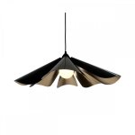 Suspension en ptales de papier noir mtal contrecoll d. 60cm