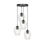 Suspension de style vintage avec 4 abat - jour en verre transparent