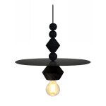 Suspension tosel , bois, noir , h60xd10xp10cm