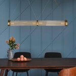 Suspension tube double verre mtal laiton