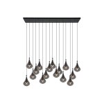 Suspension verre 16 lumires verre fum
