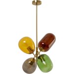 Suspension en verre et acier dor