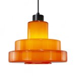 Suspension en verre - quipement coupelle mtal orange