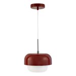 Suspension en verre et métal rouge foncé Suspension en verre et métal rouge foncé