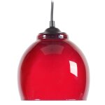 Suspension verre, rouge , h70xd 14, 5xp14, 5cm Suspension verre, rouge , h70xd 14, 5xp14, 5cm