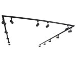 Systme rail monophas moderne 14 spots noirs