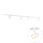 Systme rail monophas moderne 4 spots blanc