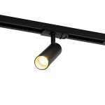 Systme rail monophas moderne 5 spots noir