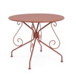 Table en acier rouge 90 cm