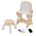 Table d activit�s enfants marron double tableau si�ge et accessoires