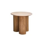 Table d'appoint en bois de manguier et marbre ronde