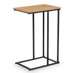Table d'appoint bout de canapé métal noir et bois 40x26x58cm Table d'appoint bout de canapé métal noir et bois 40x26x58cm