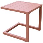 Table d'appoint carrée en aluminium terracotta Table d'appoint carrée en aluminium terracotta