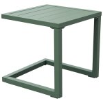 Table d'appoint carrée en aluminium vert sauge Table d'appoint carrée en aluminium vert sauge