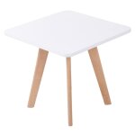 Table d'appoint carrée en bois blanc Table d'appoint carrée en bois blanc