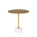 Table d'appoint en effet laiton et marbre 51cm - laiton