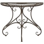 Table d'appoint pour l'extérieur en fer brun rustique Table d'appoint pour l'extérieur en fer brun rustique