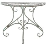 Table d'appoint pour l'extrieur en fer vert fonc antique