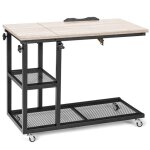 Table d'appoint hauteur rglable avec roulettes beige