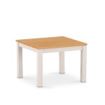 Table d'appoint jardin alum beige et lattes en imitation bois Table d'appoint jardin alum beige et lattes en imitation bois