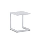 Table d'appoint jardin aluminium blanc