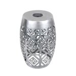 Table d'appoint de jardin en métal argenté avec led Table d'appoint de jardin en métal argenté avec led