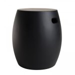 Table d'appoint de jardin noire et ronde en b�ton d43 cm