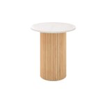 Table d'appoint en marbre et bois de manguier d40 cm