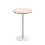 Table d'appoint en m�tal et travertin �35cm - beige