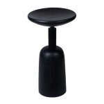 Table d'appoint noire ronde en bois