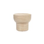 Table d'appoint ovale en bton aspect travertin